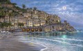 Noche estrellada en los paisajes urbanos de Amalfi